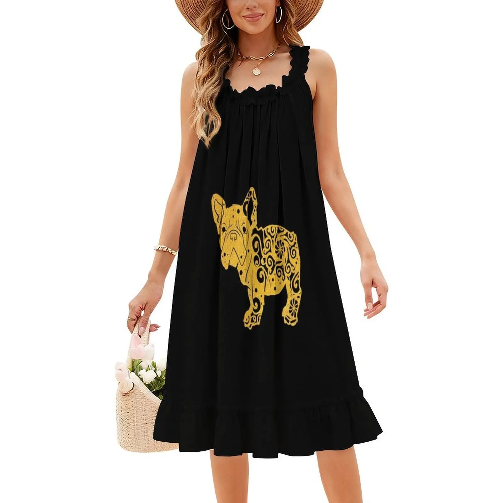 Pug Pup Puppy Dog Papercut Mandala Art Women's Streetwear Party Dress Trendy Print Club Clothing For Female Pug Pug Puppy Pug view 4