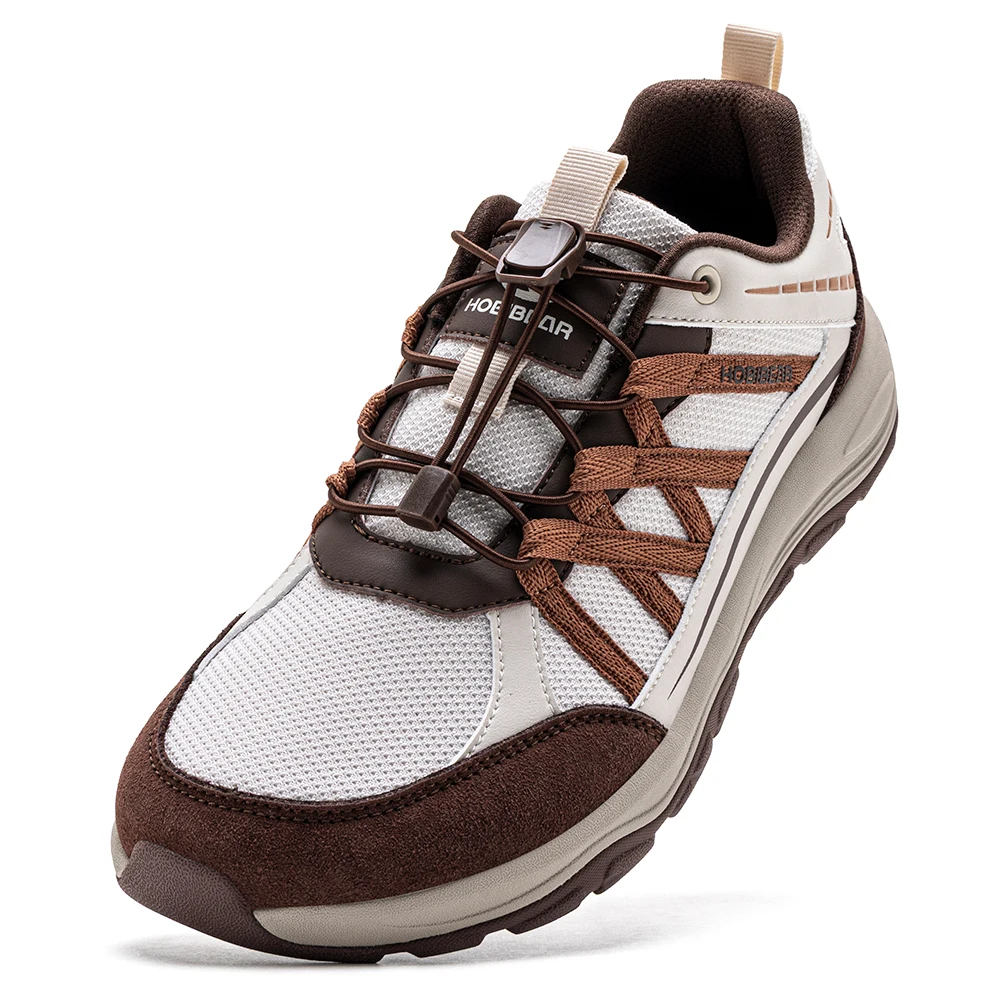HOBIBEAR Unisex Hiking Walking Shoes Wide Toe Elastic Band Sneakers Cross Outdoor Travel Mesh Running Shoes for Men Women