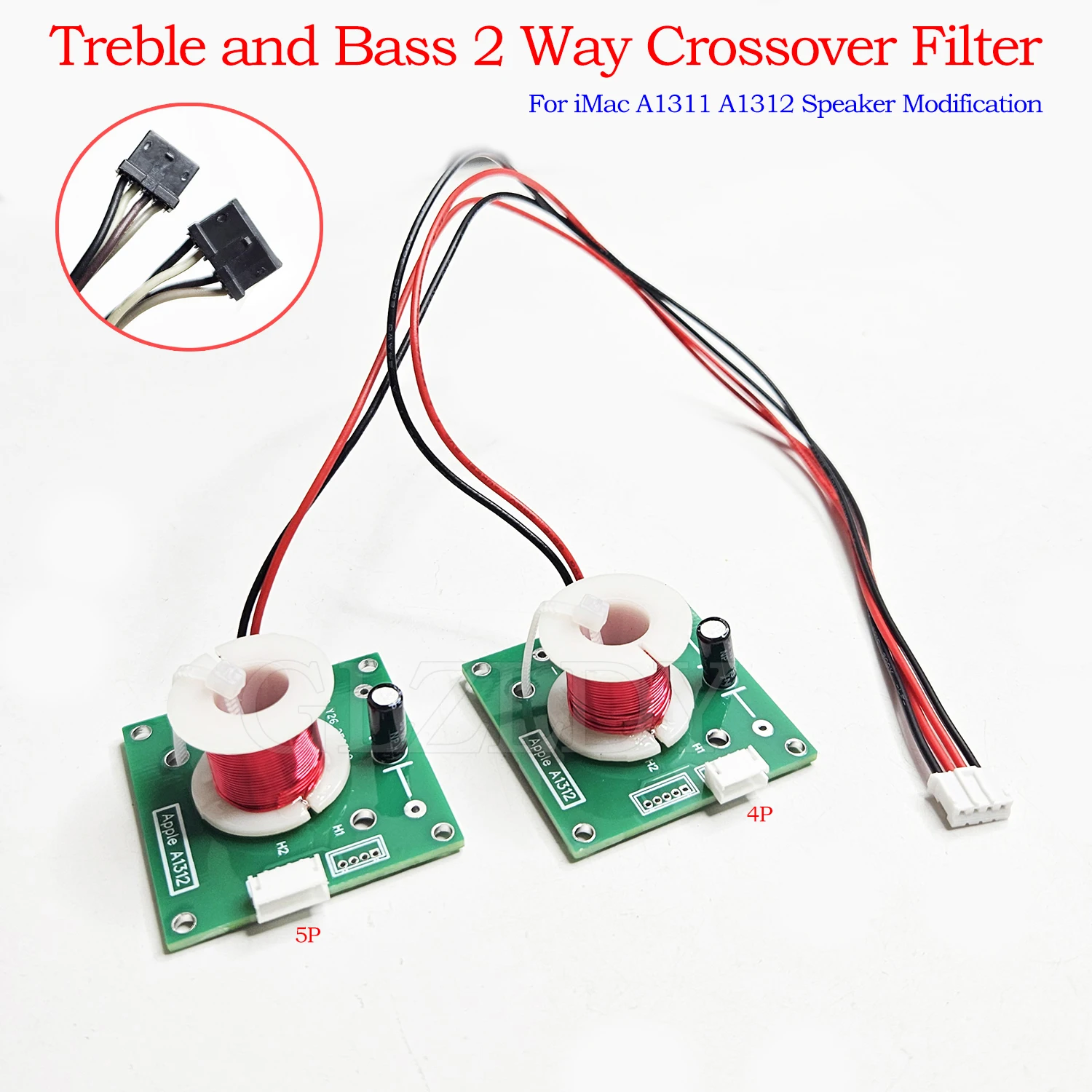 2-полосный динамик высоких частот, кроссовер, аудио твитер, низкочастотный динамик, кроссовер, фильтр, делитель частоты 4P + 5P для iMac A1311 A1312