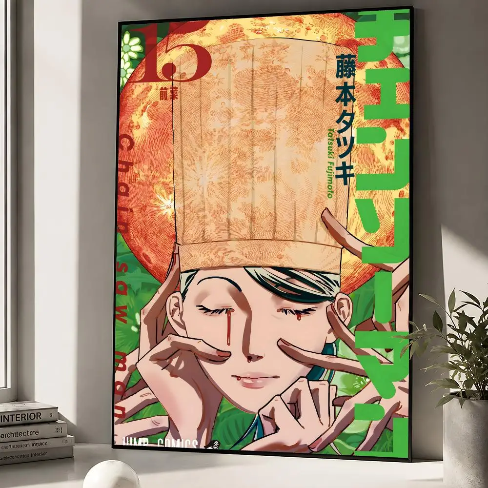 Anime Chainsaw Man Denji Pochita Makima Poster zum Abziehen und Aufkleben, Wandkunst, PP, wasserfest, HD, Schlafzimmer, Wohnzimmer, Heimdekoration, Geschenk – Detail 20