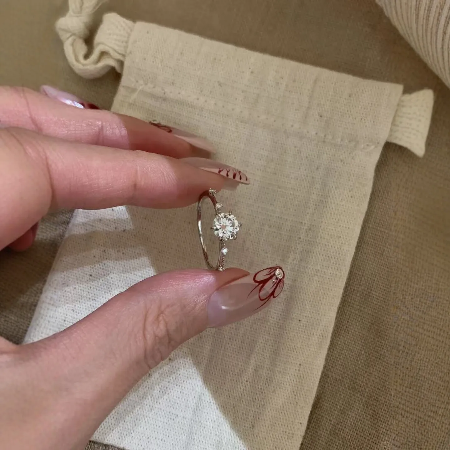 9999 Gold Brilliant Galaxy Ring - Women's High-Class Luxury Style Adjustable Ring