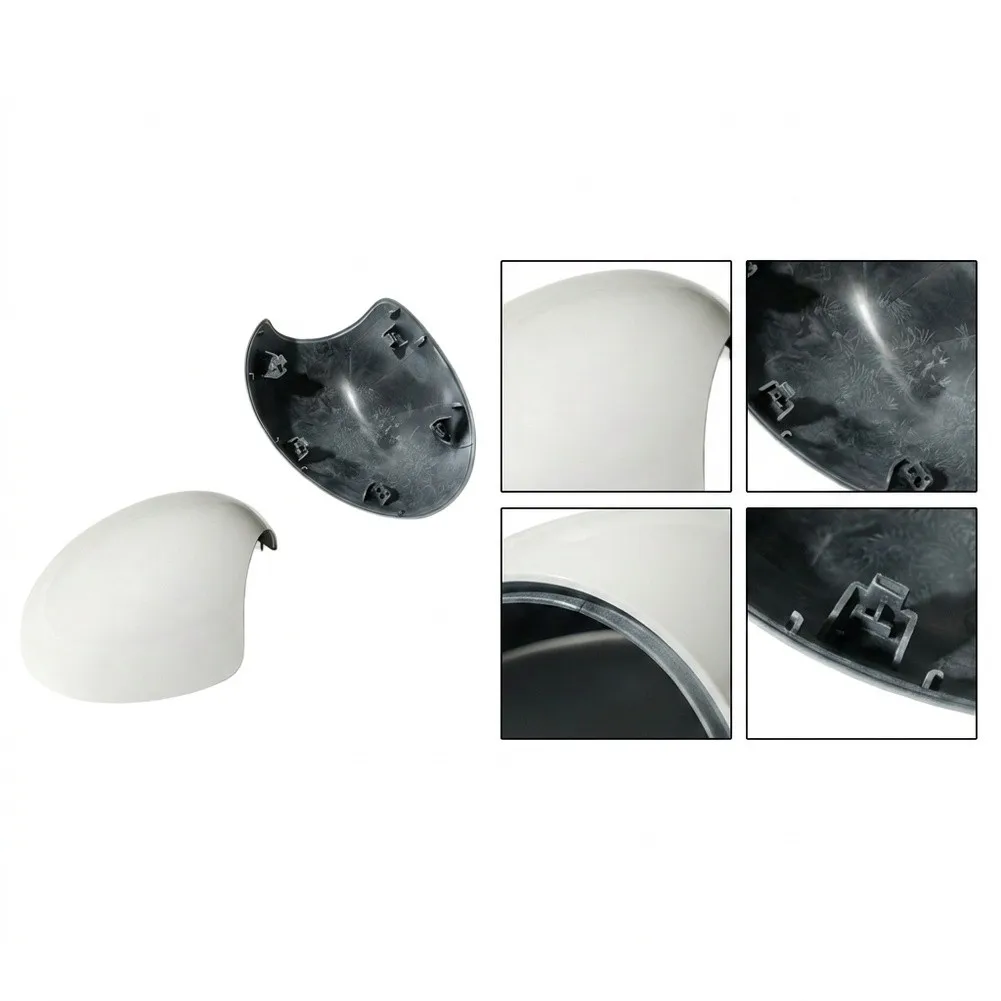 2-teilige weiße Rückspiegelabdeckung für Mini Cooper für R55 R56 R57 R58 R59 R60 R61 OE 51162754913 Manuell klappbar – Detail 1