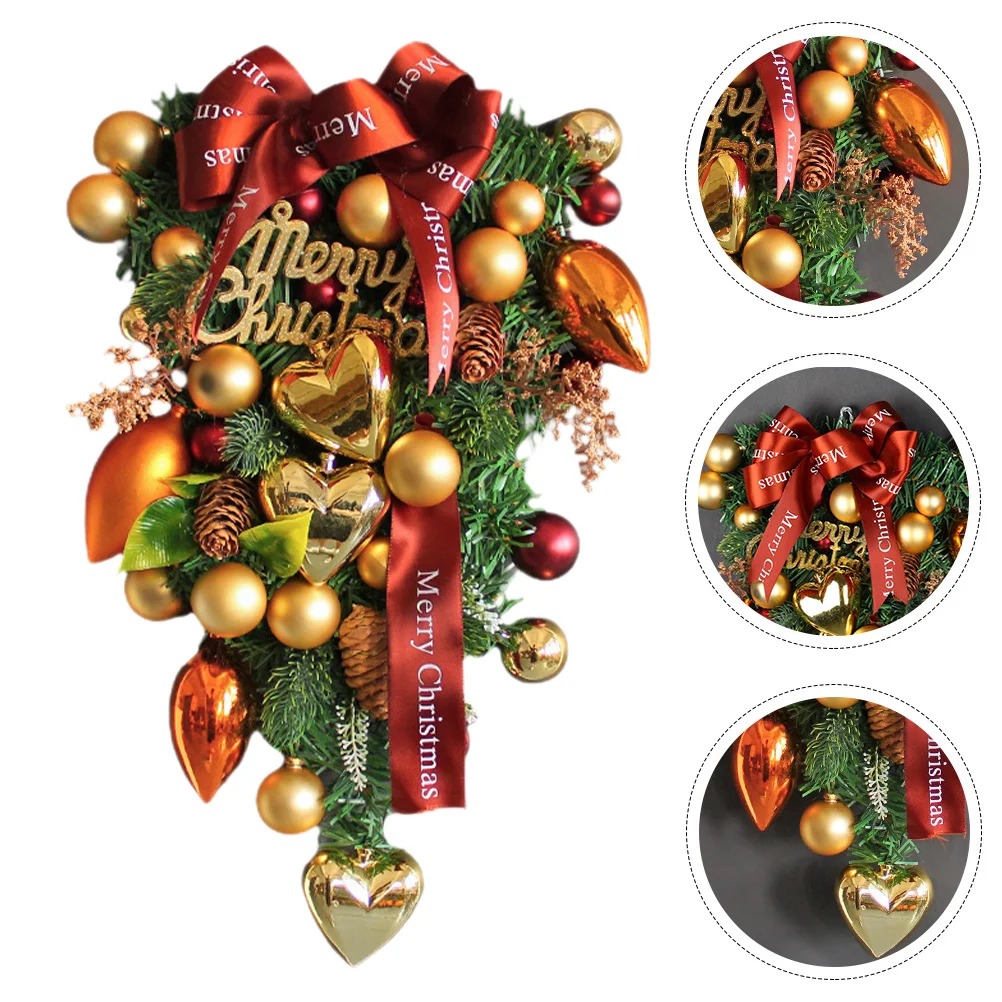 

Holiday Wreath Christmas Ornaments Garland Wreaths for Windows Artificial Teardrop Door