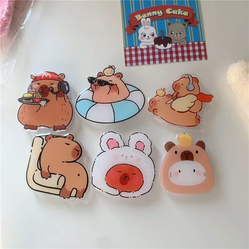 Korean Cartoon Animal Phone Socket Mobile Phone Stretch Bracket Cartoon Phone Stand Finger Holder For iPhone 15 14 Xiaomi