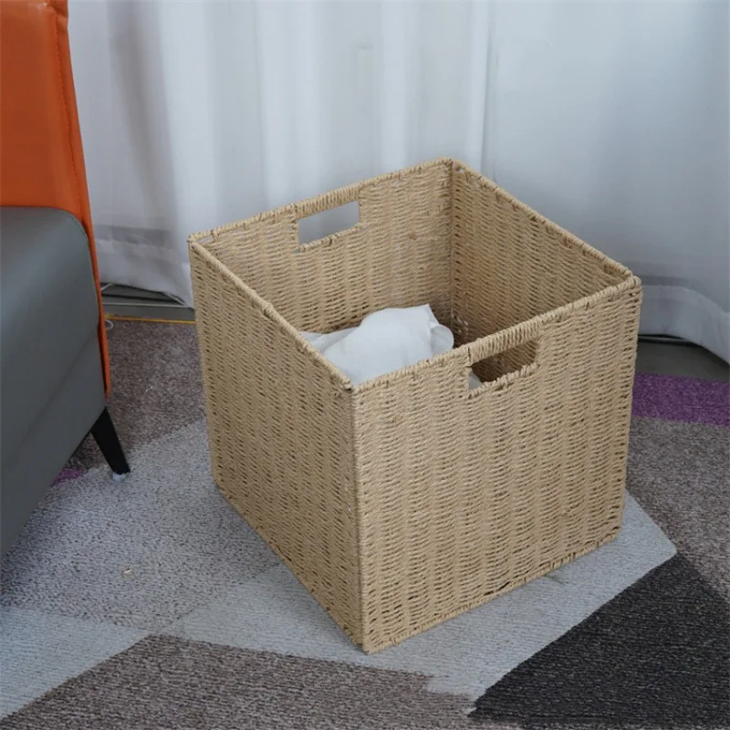 

Household Miscellaneous Storage Basket Foldable Living Room Toy Storage Basket in Stock Rattan Clothing Storage Basket