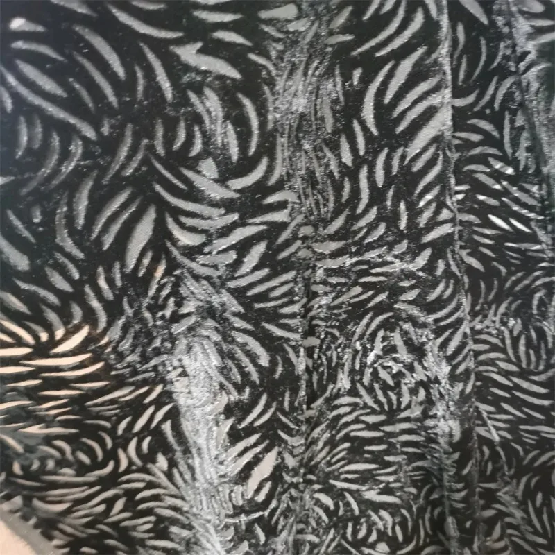 1meter Floral Hollow Velour Fabric Plain Brocade Burnt-out Velvet Fabric Burnt Flower Women Clothing Fabric for Sewing