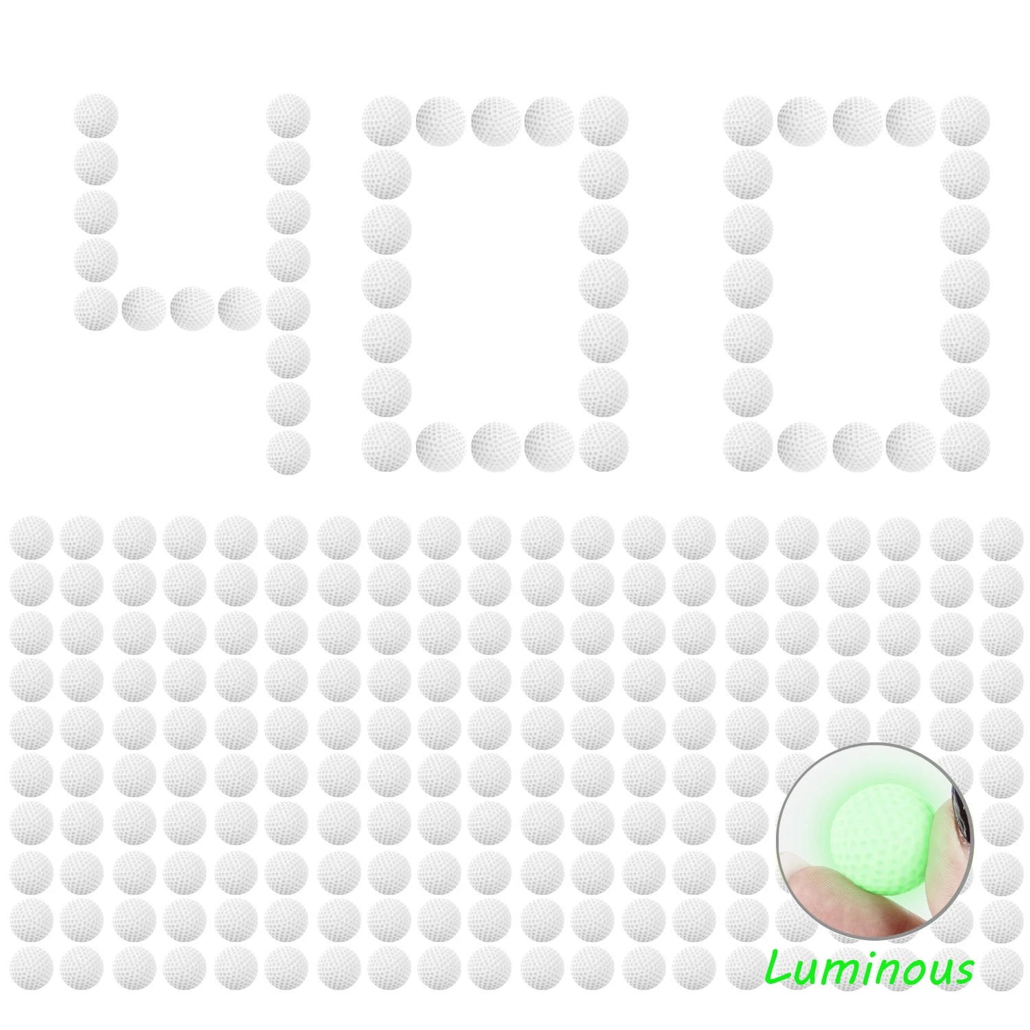 Glow at Dark 100 / 200 / 400-Round Refill Pack dla Nerf Hyper-White 14mm PU Bullets Luminous Ammo