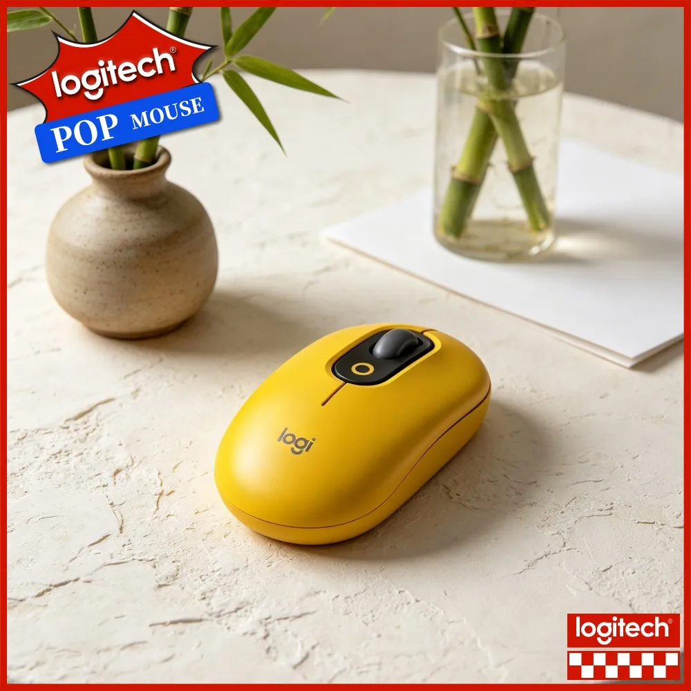 Logitech M350 POP Wireless Mouse Soft Texture Shell Mute Operation Multi Device Switch For Notebook Chromebook Office Task