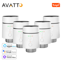 AVATTO Tuya Zigbee3.0 1-6PCS Thermostatic Radiator Actuator Valve Smart TRV Temperature Valve Controller For Alexa Google Home