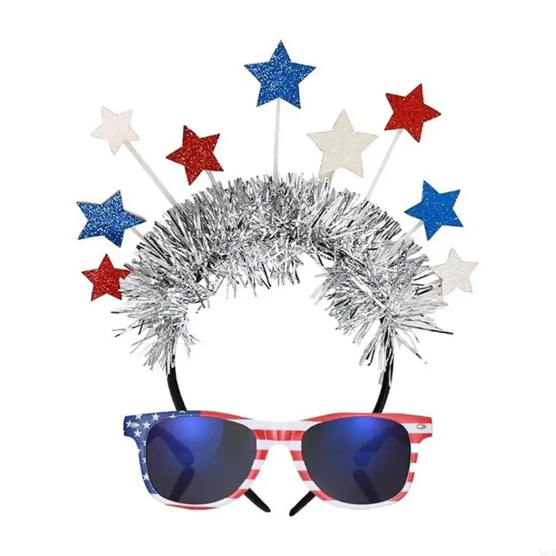 

Dxae Headsed с ленточными очками Star Patriotic Set Set для Дня независимости