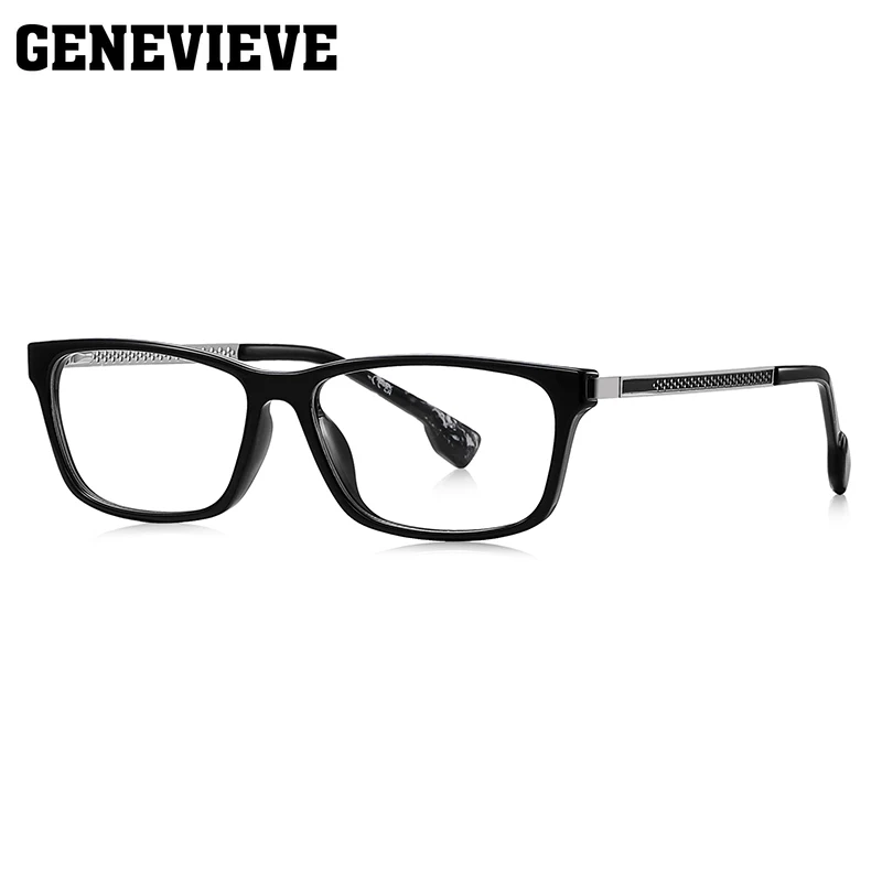 GENEVIEVE Business إطار مربع هندسي بسيط للرجال نظارات فوتوكروميك مضادة للضوء الأزرق وصفة طبية قابلة للتخصيص LS205 #4