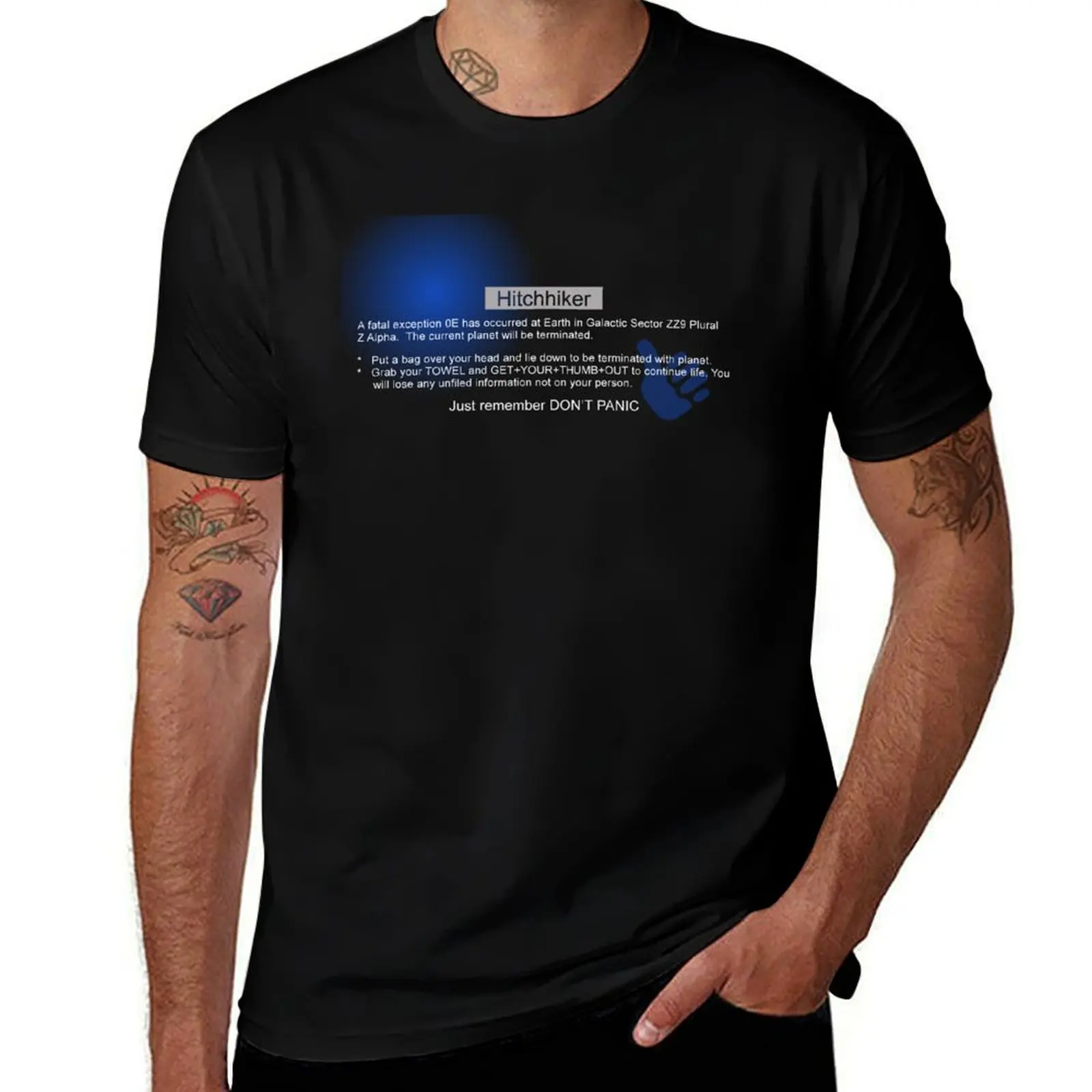 Hitchhiker's Error T-Shirt Utility Casual Work T-Shirt