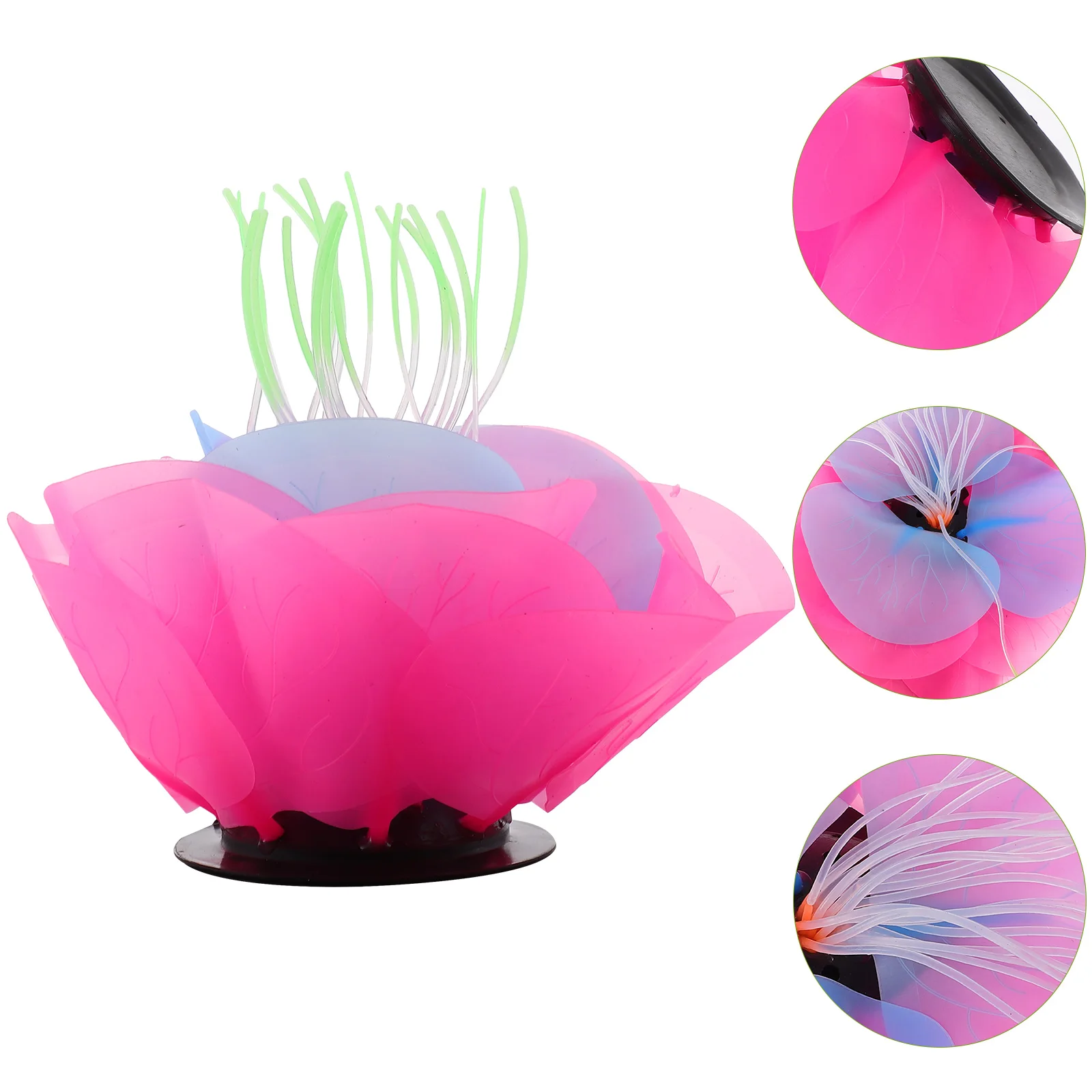 

Glowing Artificial Water Lily Aquarium Decor Colorful Lotus Fish Tank Landscaping Ornament Desktop Decoration Gift For Fish