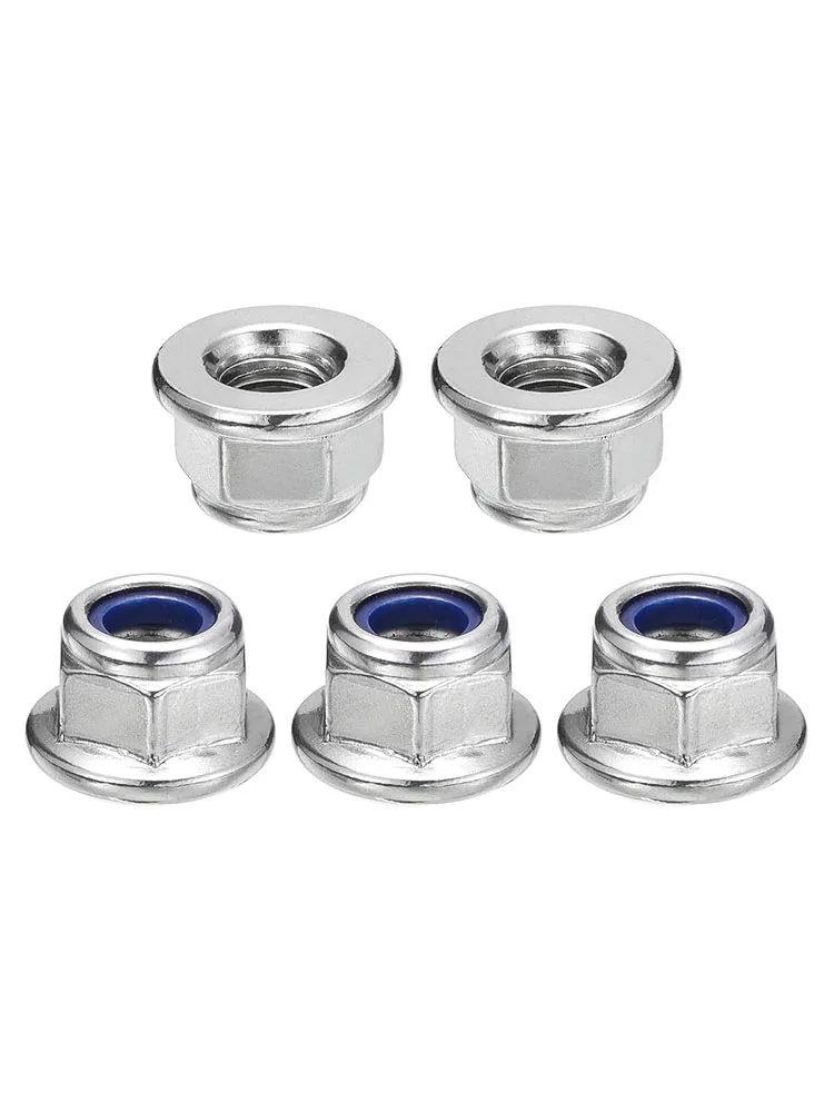 DIN6926 Flange Nylon Insert Lock Nut Non-Serrated 304 Stainless Steel Hexagon Locknuts A2 Hardware Accessories M4 M5 M6 M8 M10