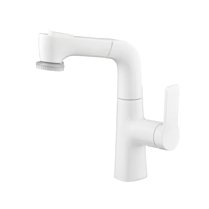 

Basin faucet, all-copper hot and cold belt face brush can switch the water outlet mode, can be pulled up and lowered to