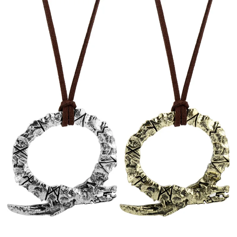 Game God of War Necklace Runes Around Symbol Pendant Necklace Men Jewelry Fans Friend Gifts