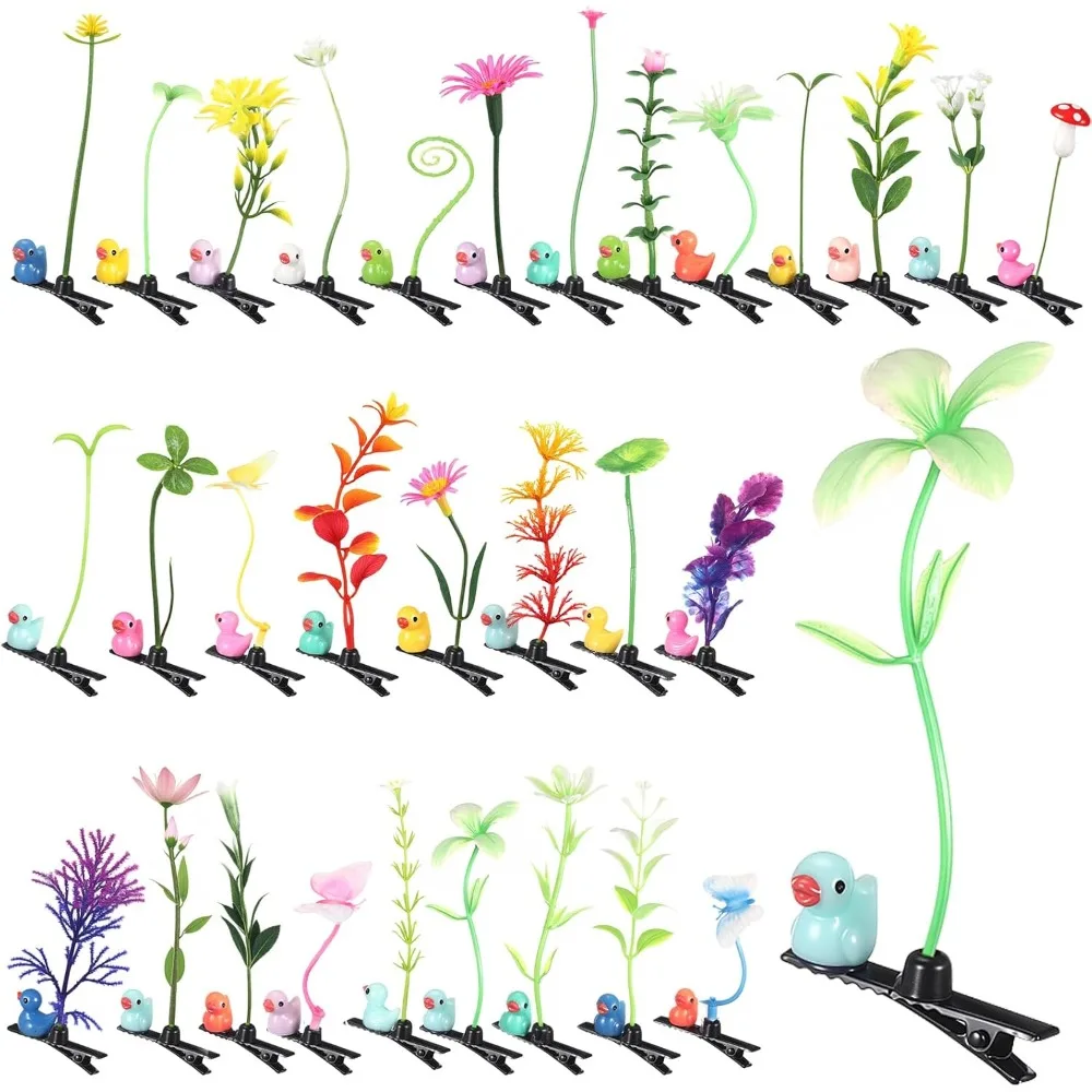 

Tjena 30 шт. Rave Trinkets Фестиваль ростков Заколка для волос Утка Грибная фасоль Зажимы для ростков Растение Цветочные заколки для волос Забавный смешанный стиль