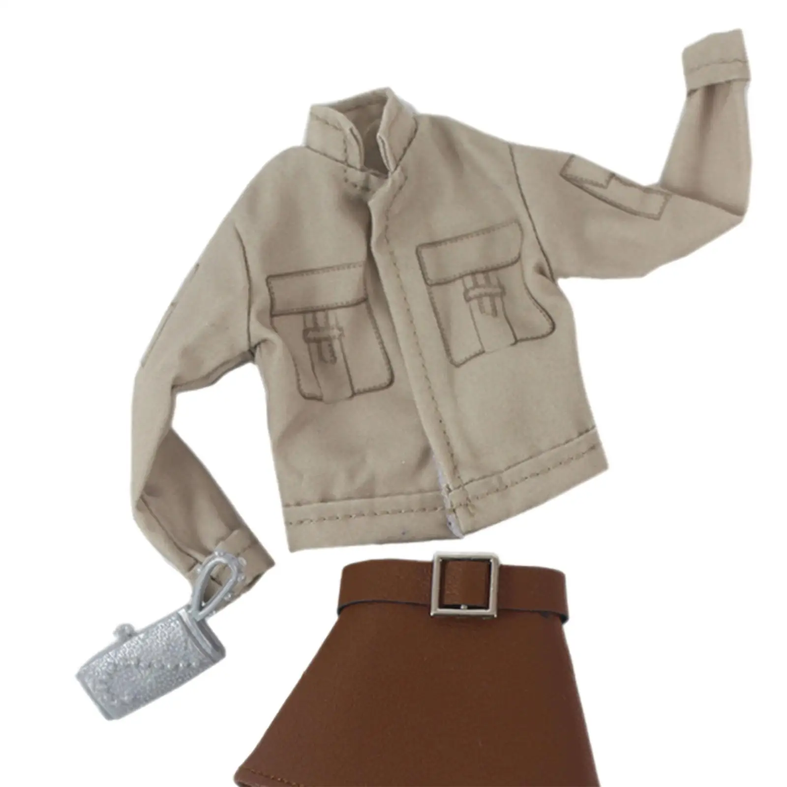 Handcrafted 30cm Doll Clothes Outfit Designer BJD Jacket Skirt Set for Girl Dolls Dress Up Play