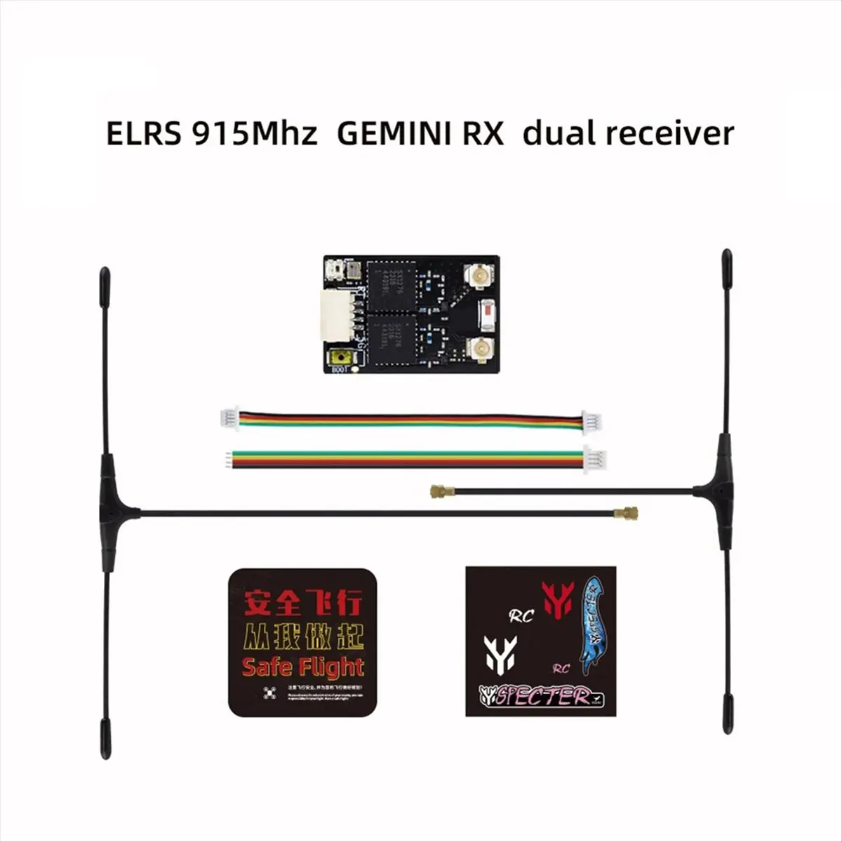 #36B Electronics Accessories,For HGLRC ELRS 915Mhz GEMINI RX Diversity Receiver Dual Receiver (Black)