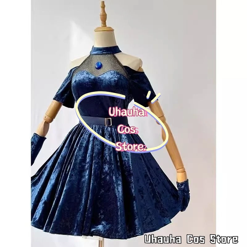 Мизи Косплей Костюм Аниме Косплей Женский Сценический Костюм Мизи Синее Короткое Платье HSIU Розовый Градиент Синий Фиолетовый Длинные Волосы Рождество