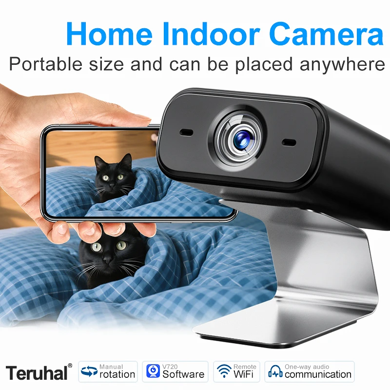 Kamera Mini WiFi Nirkabel Pemantauan Keamanan Perlindungan Monitor Jarak Jauh Camcorder Pengawasan Video Rumah Pintar Monitor Bayi