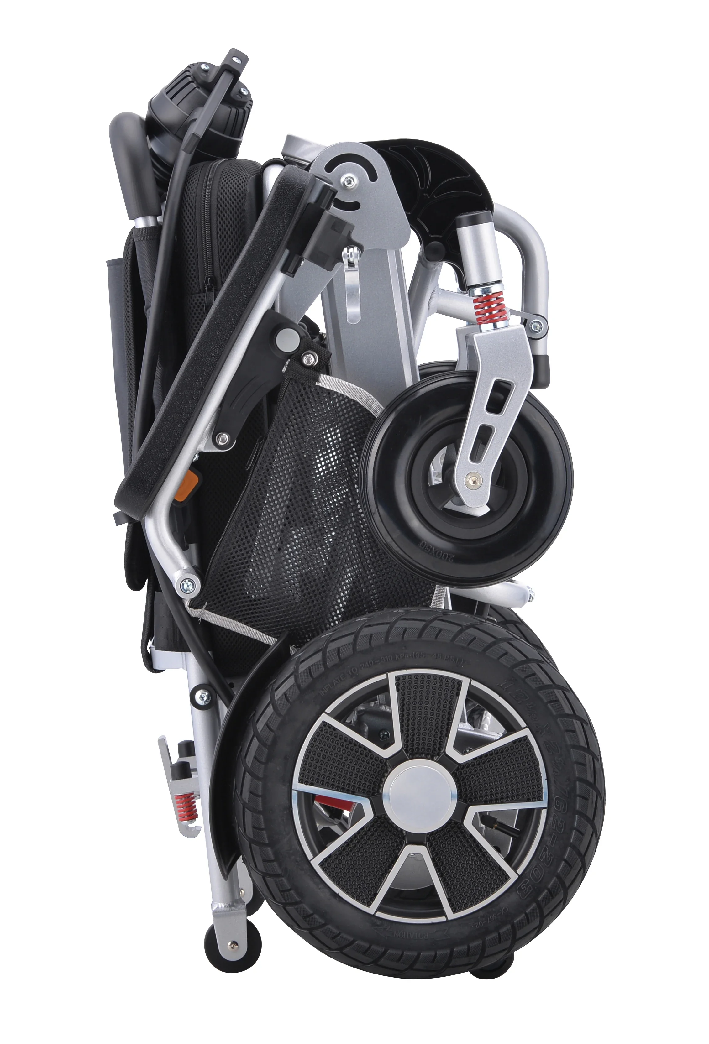 -Health Care Supply Shock Absorption Disabled Portable Wheelchair Folding Lightweight Aluminum Auto-folding Electric Wheelchair