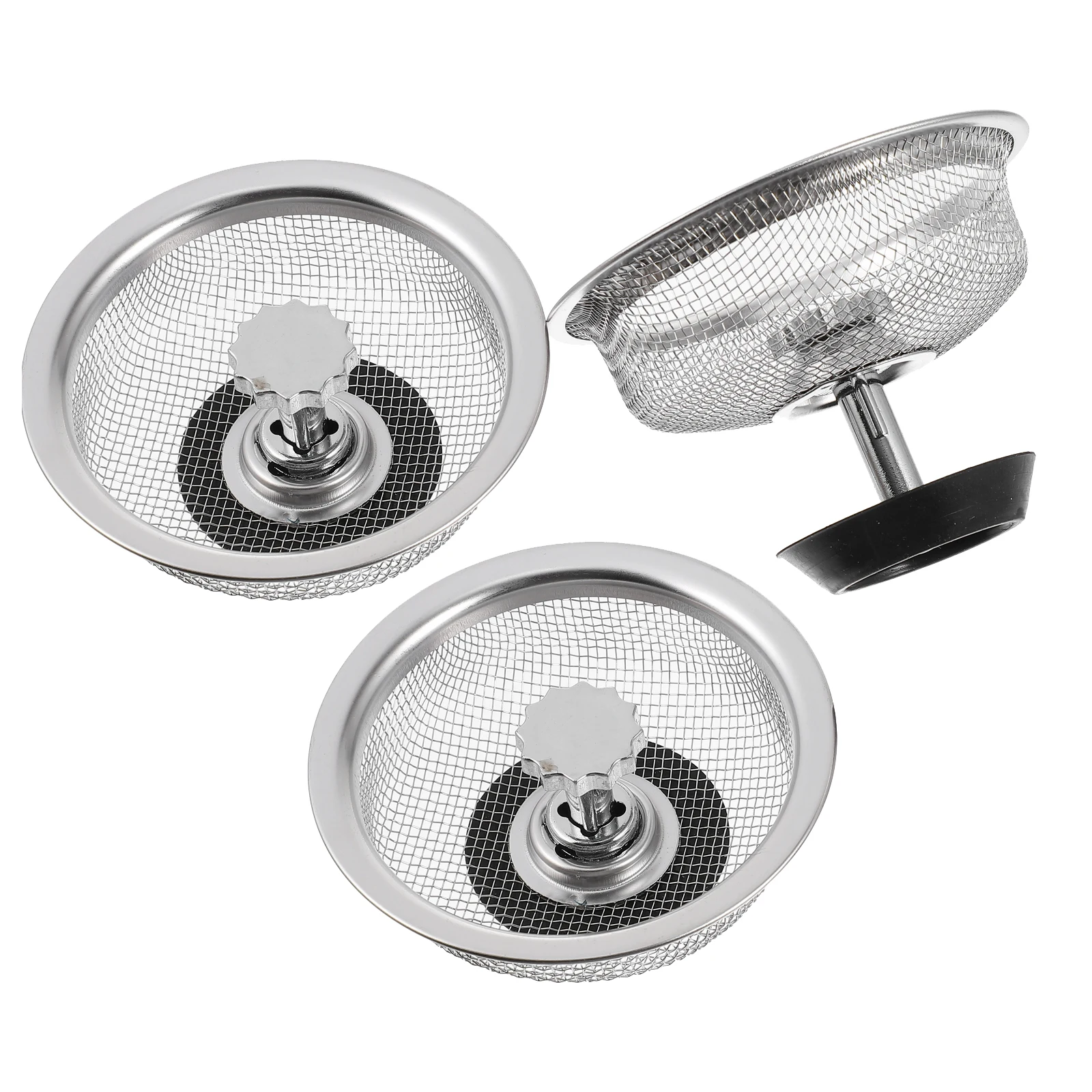 

3pcs Sink Filter Sieve Stainless Steel Drain Strainer Anti Clog Mesh Fits Mesh Strainer For Sink Most Sinks Waste Purifier