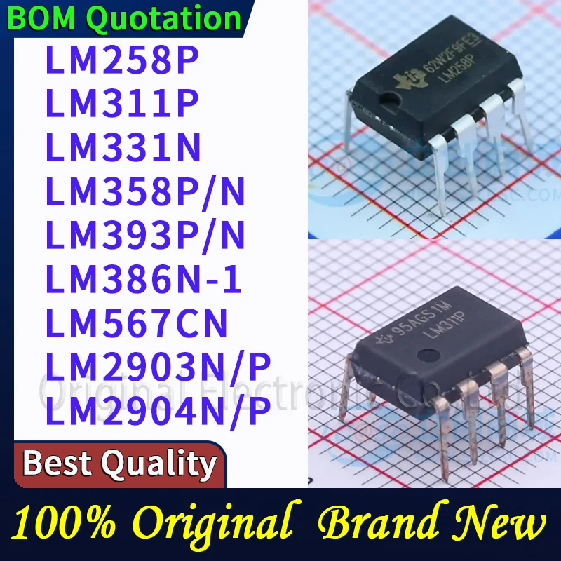 

20pcs/lot LM258P LM311P LM331N LM358P/N LM393P/N LM386N-1 LM567CN LM2903N/P LM2904N/P In stock Original High quality