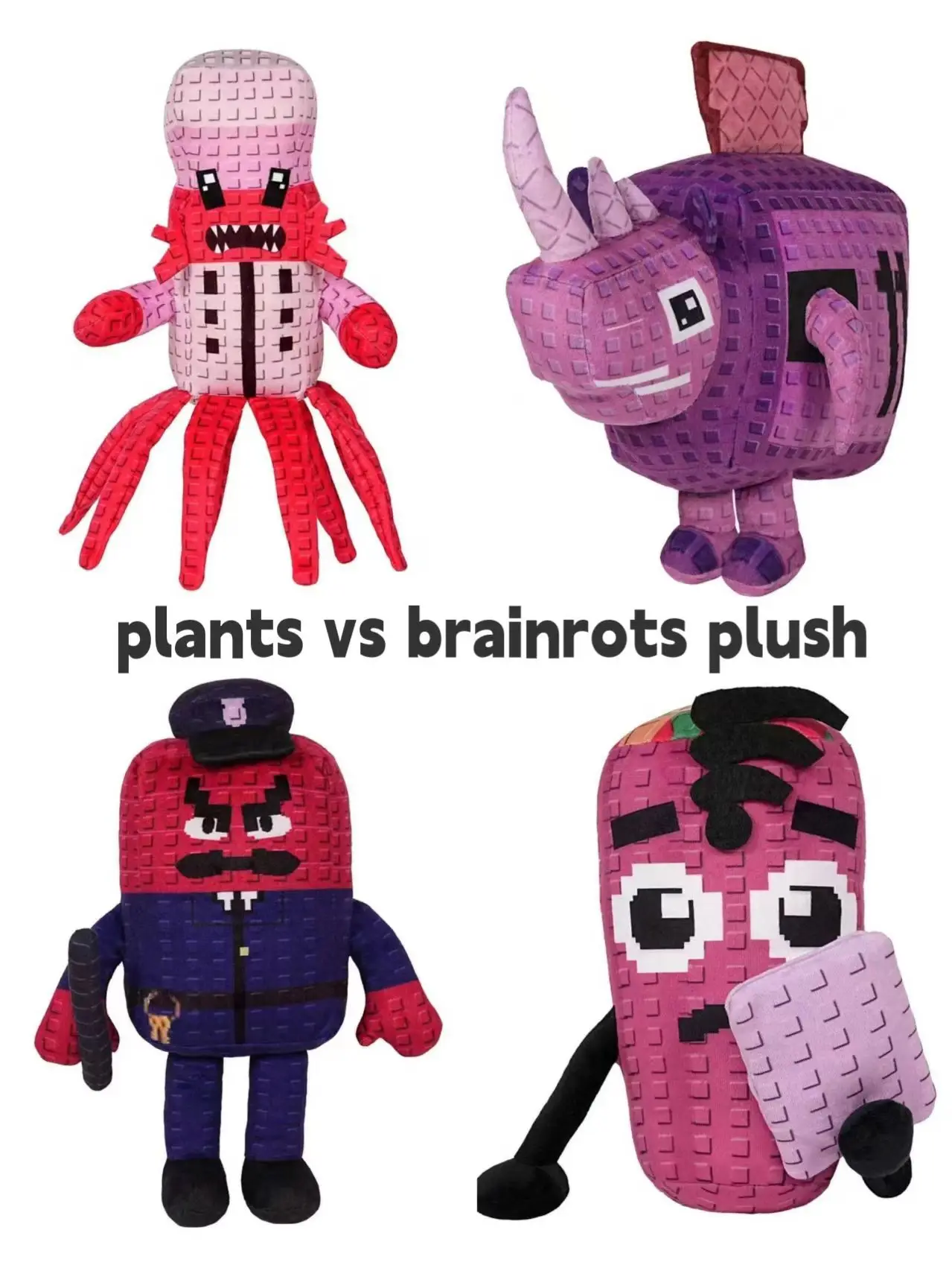 Nouvelles plantes Vs Brainrots en peluche, jeu volez un cerveau, poupée en peluche mignonne, dessin animé, oreiller, cadeau d'anniversaire