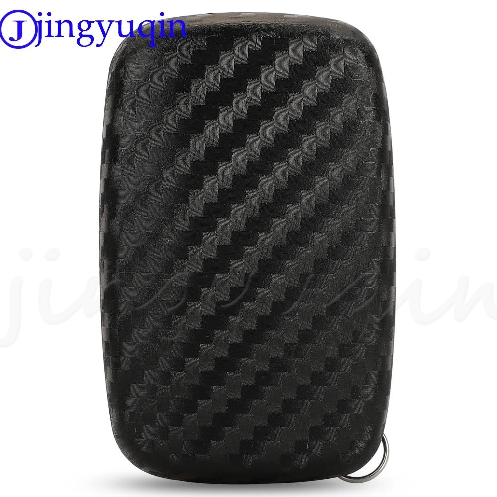 jingyuqin Carbon Fiber Silicone Car Key Case Fob Cover For Land Rover A9 Range Rover Sport Evoque Freelander 2 Jaguar XE XJ XJL