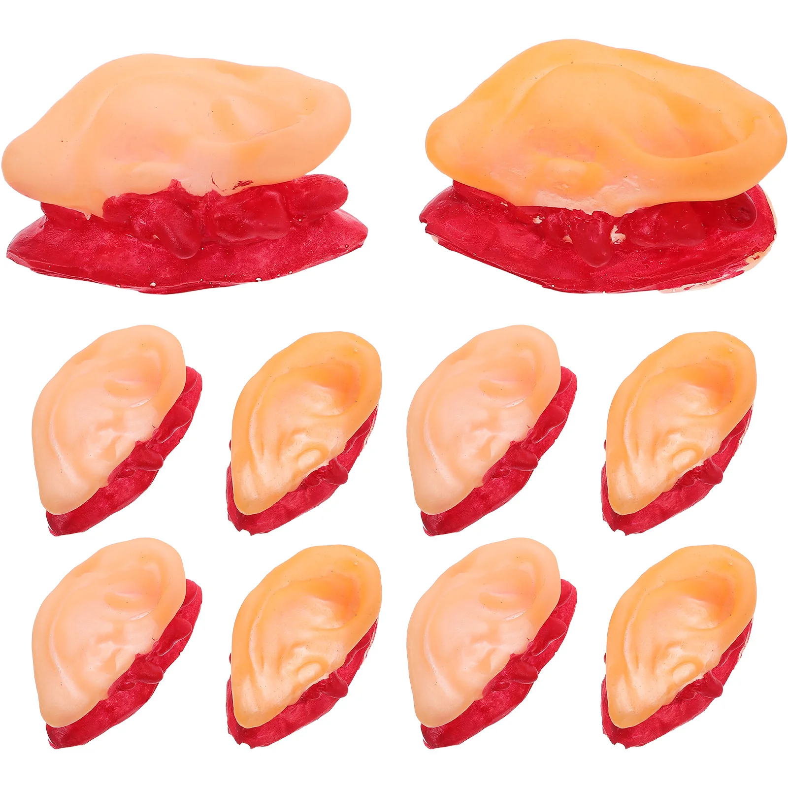 

10Pcs Halloween Human Organs Decoration Artificial Organs Safe Haunted House Party Supplies Ear Skin Color