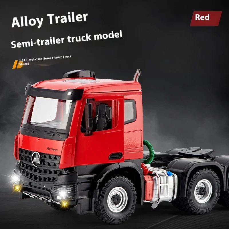 1:24 Mercedes Benz Actros Tractor Atania Semi Trailer Truck Alloy Metal Diecast Model Car Sound & Light Collecting Hobbies Gifts