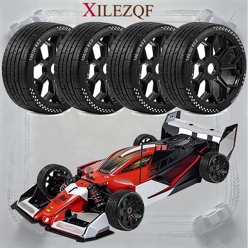 4PCS 101*42mm RC Highway Tires Wheels for 1/7 Mojave Infraction Limitless 6S 1/8 Hong Nor X3GT RC Car Upgrade Parts