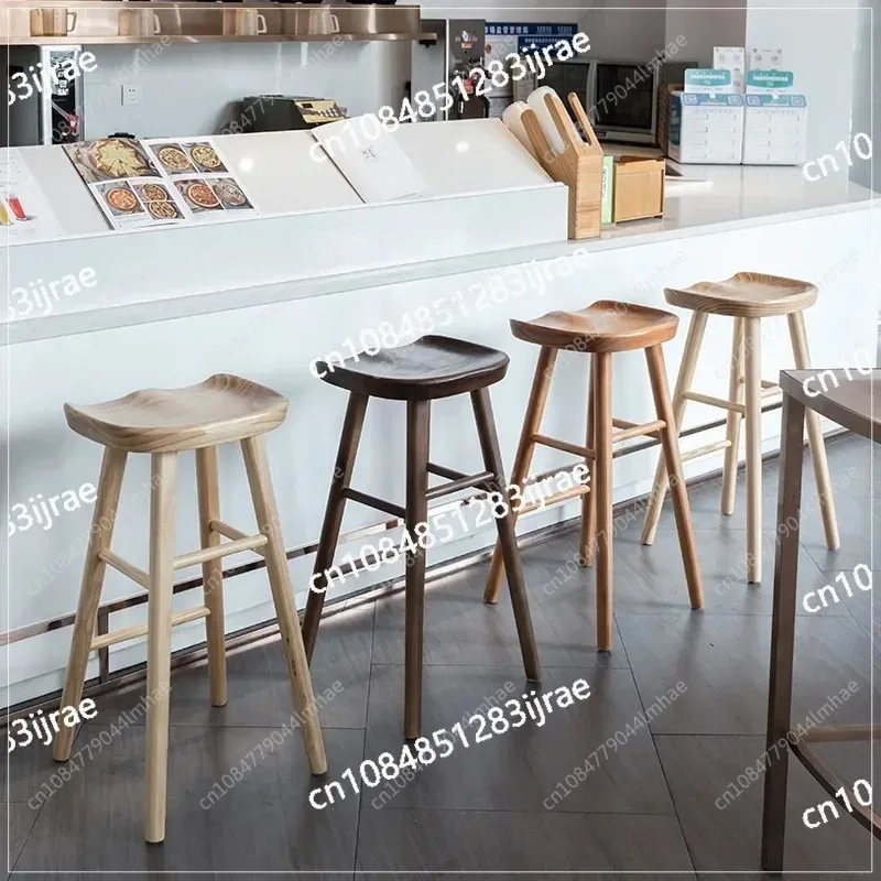 

Solid Wood High Footed Stools Household Stools Bar Stools Bar Chairs Restaurant Chairs