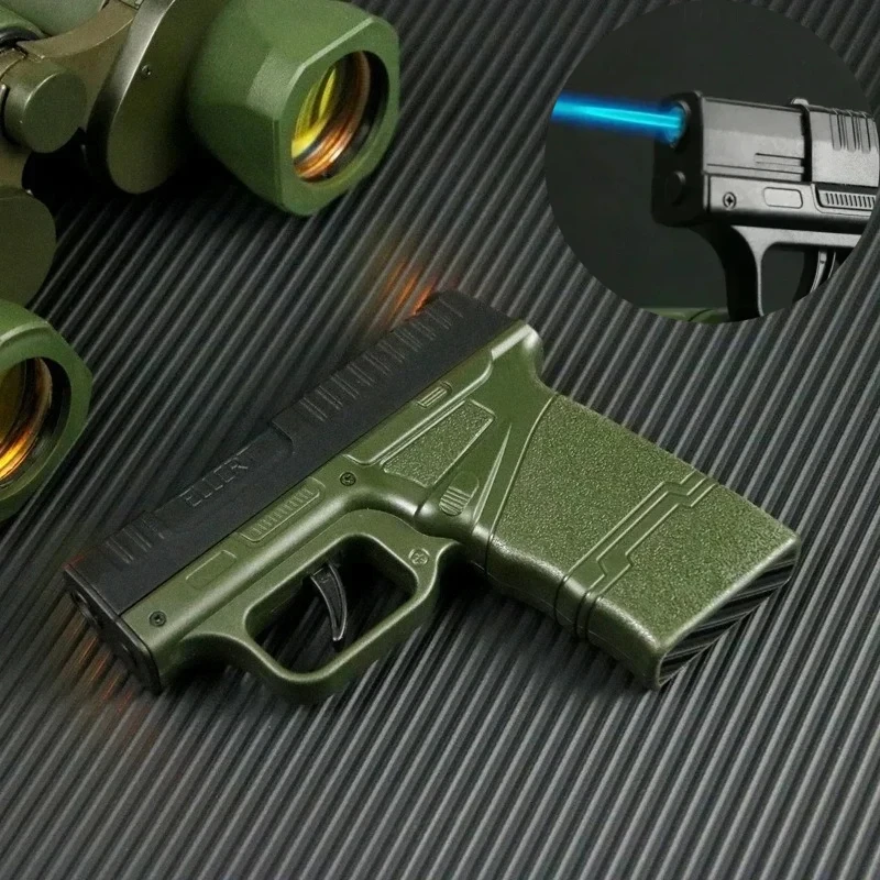 

New Type of Butane Inflatable Windproof Straight Forward Blue Flame Lighter and Smoking Accessories Smoking Gift for Smokers