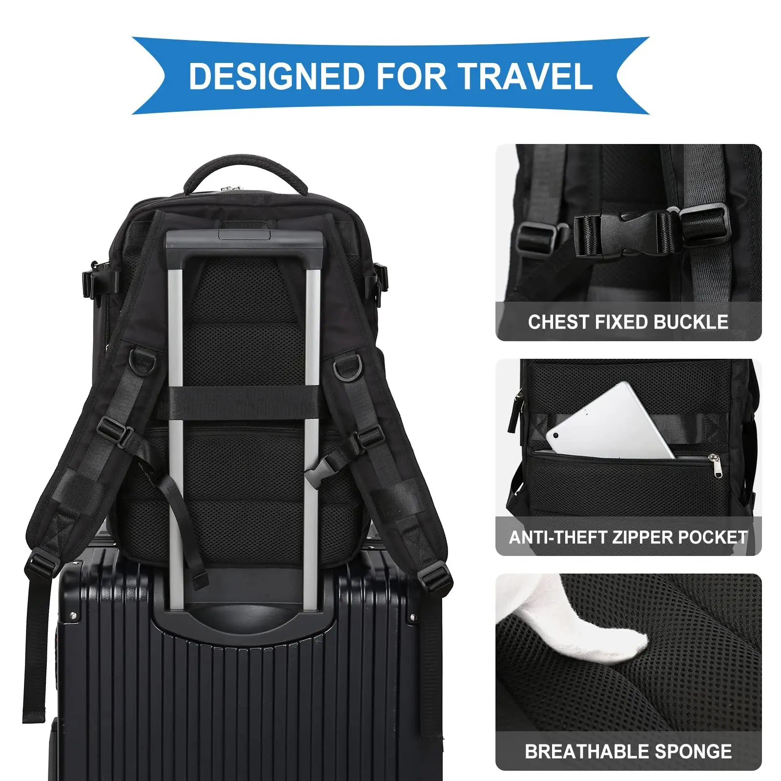 Travel Backpack Cabin Plane Ryanair 40x30x20 Anti-Theft Carry On Waterproof Tik Tok Backpack Airplane For Men Women With Shoes