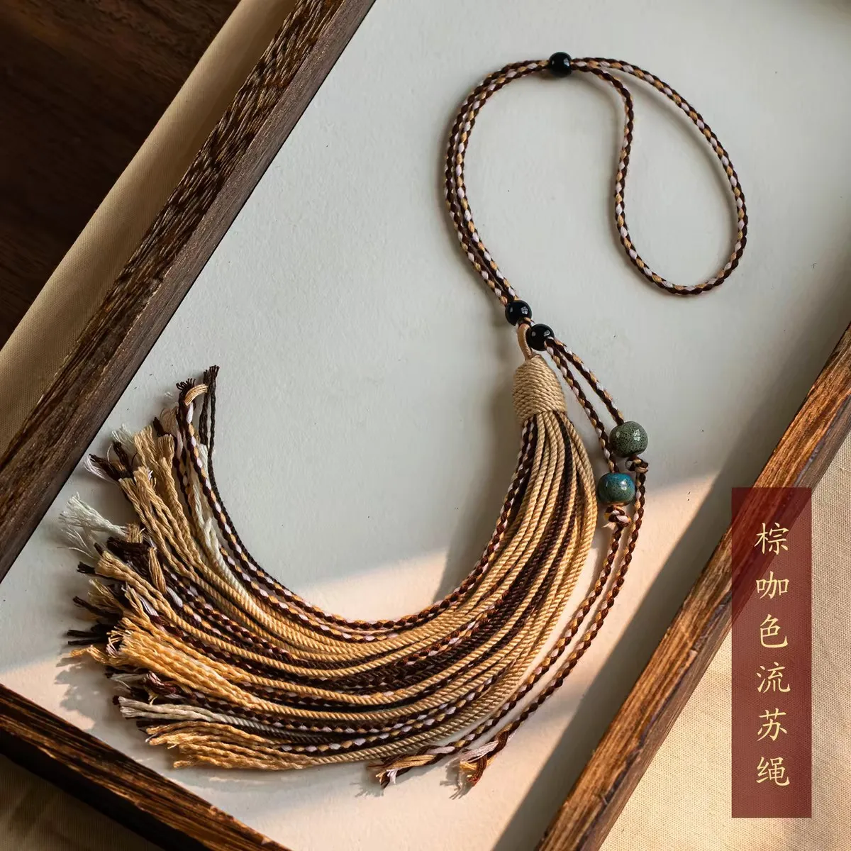 Bracelet Hand String Tibetan Tassel Ear Pendant Knitted Rope Hoist Door Hanging Hemp Rope Hand-Woven Diy Accessories Car Hanging