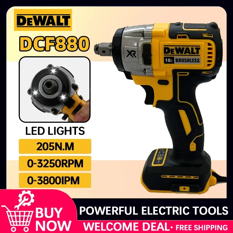 

Беспроводной ударный гайковерт Dewalt DCF880 с бесщеточным двигателем, LED-подсветкой, 3250 об/мин, 205 Н·м, для домашнего ремонта