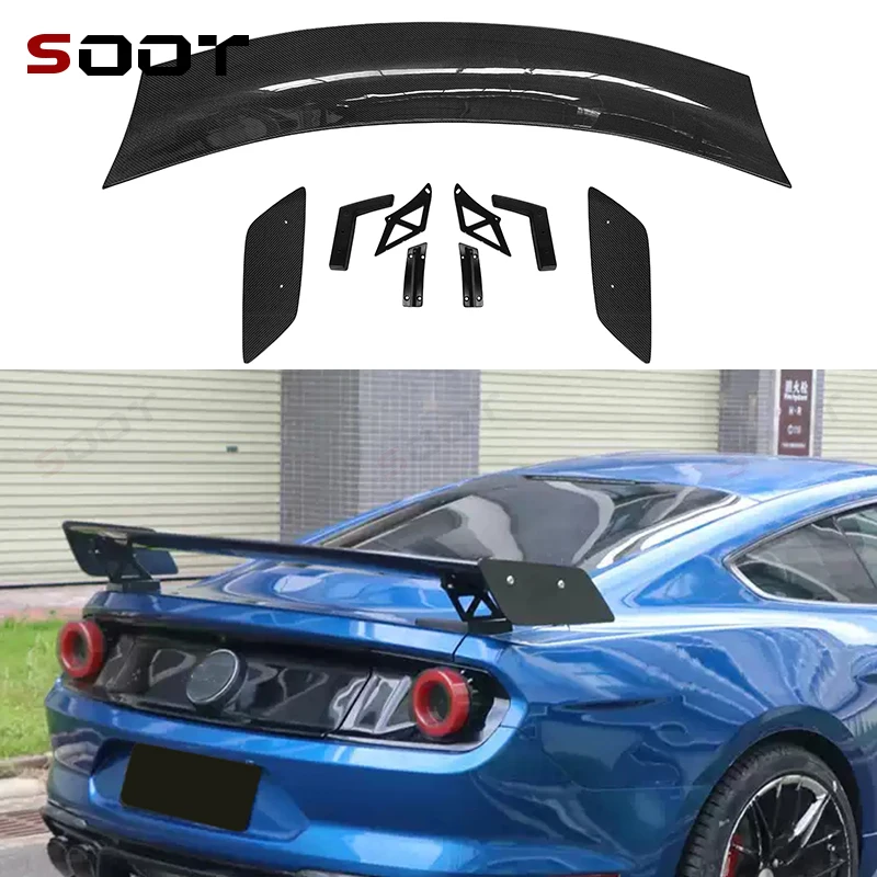 

For Ford Mustang 2015+ GT Carbon Fiber Tail fins Rear Trunk Spoiler Guide Wing Rear Wing upgraded Car Auto Parts