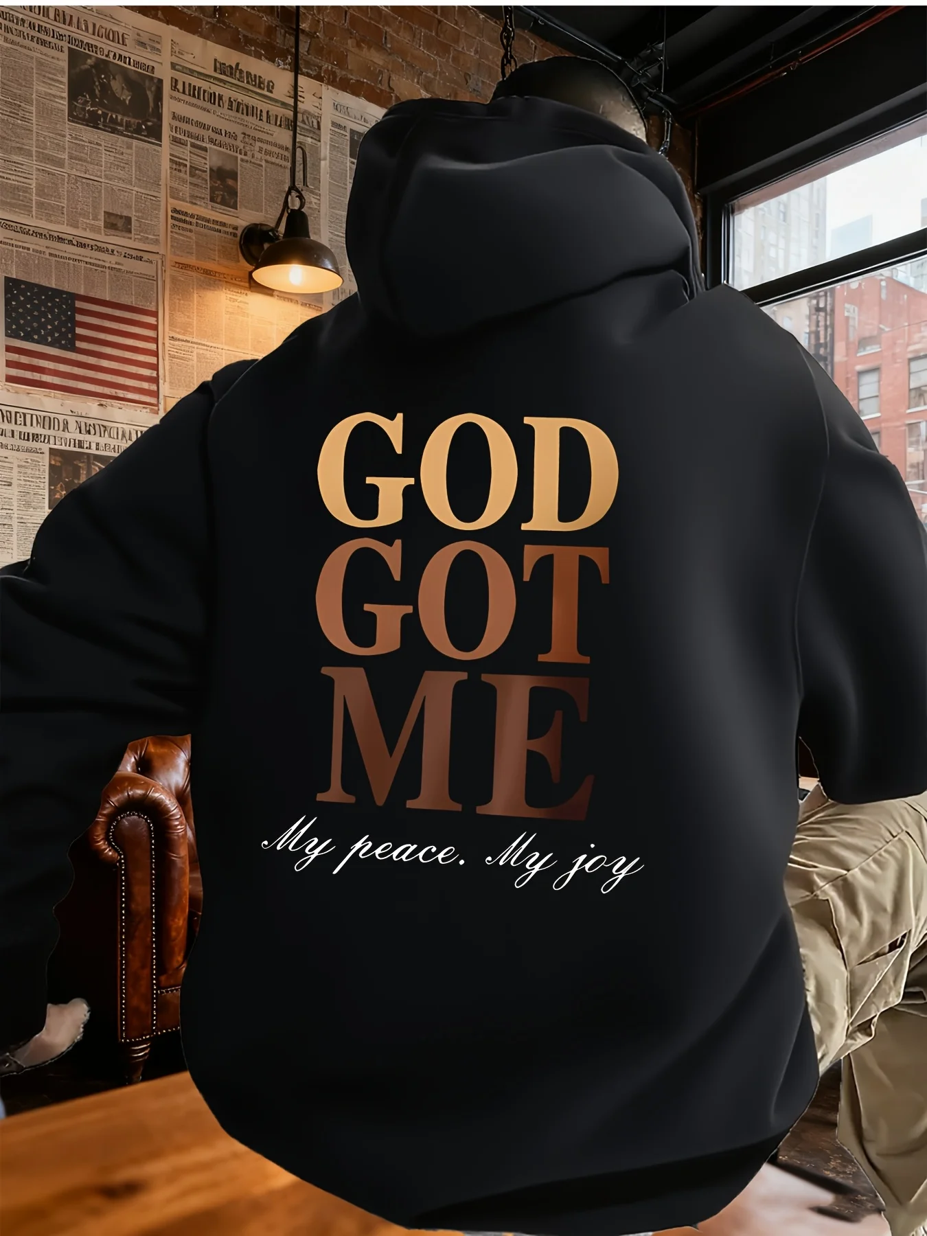 Cool Gradient Letter Print Men's Hoodie - Inspirational Messages, Trendy Sports Hip Hop, Stylish Hooded Sweatshirt