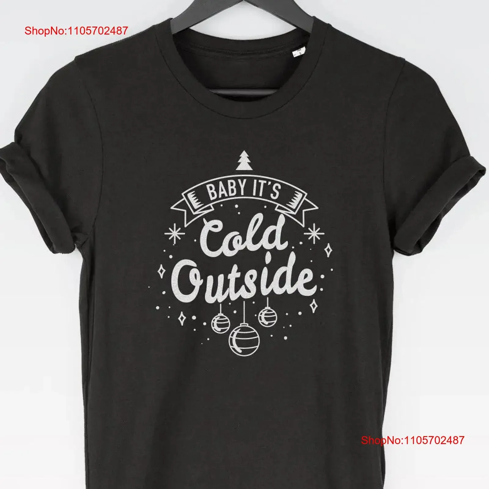 Baby It's Cold Outside T Shirt tee christmas shirts Cozy Xmas Top Secret Santa Funny vintage Washed Versatile Unisex Soft
