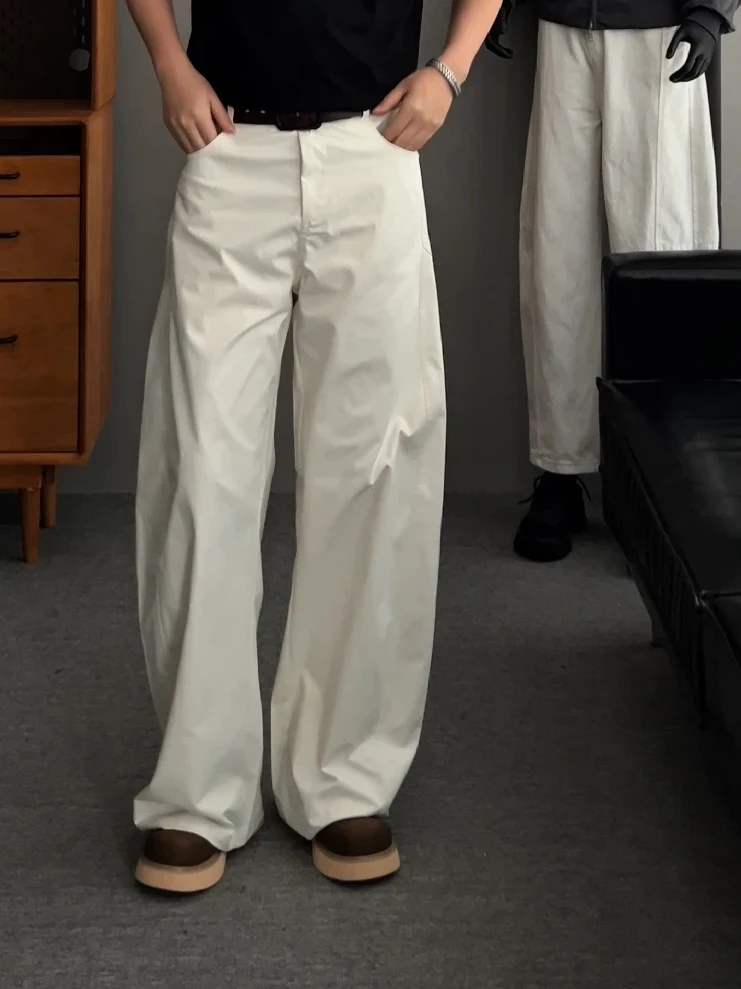 

Wassup su Винтажные свободные брюки прямого кроя Семь-дюймовые повседневные брюки для мужчин и женщин Весна Лето Универсальный комфорт...