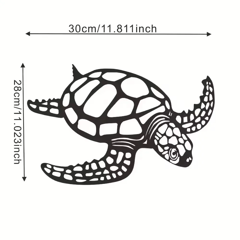 Sophisticated Metal Sea Turtle Decor Piece – Beach Themed Wall Art for Kitchen, Bathroom, and Living Quarters. Perfect