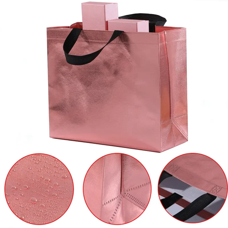 10pcs Rainbow laser non-woven bag gift shopping bag, you can customize logo Amazon travel bag