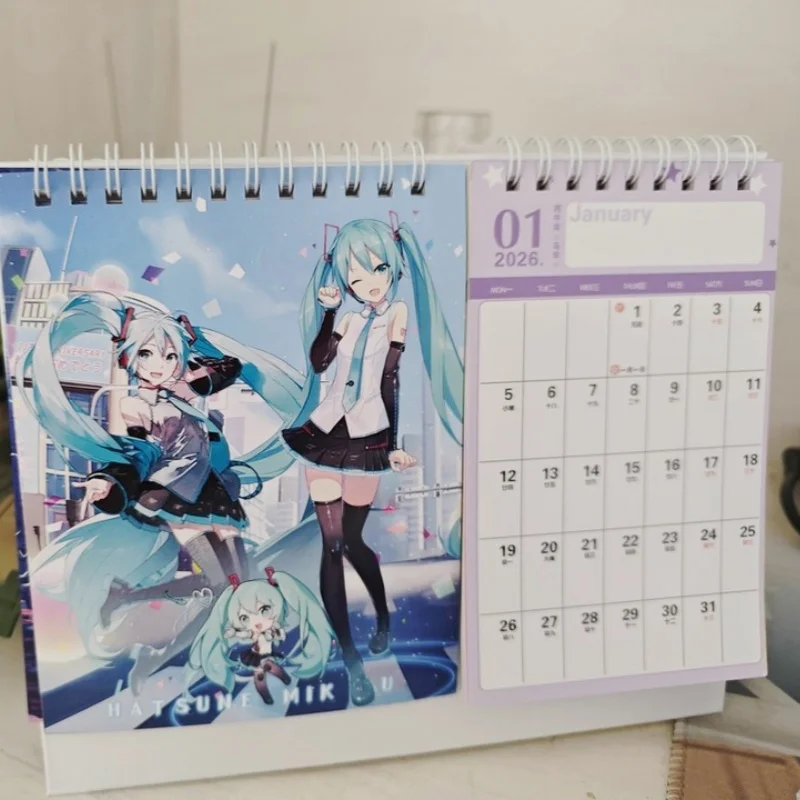 

2026-2027 Hatsune Miku Family Schools Desktop Calendar Anime Vocaloid Dual Year Cartoon Anime New Year Students Gift