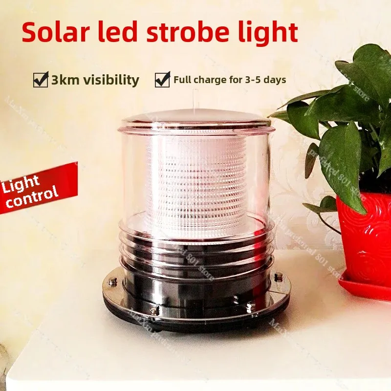 Marine solar LED 1.5W  three-color Light flash light beacon signal warning tower navigation mast light