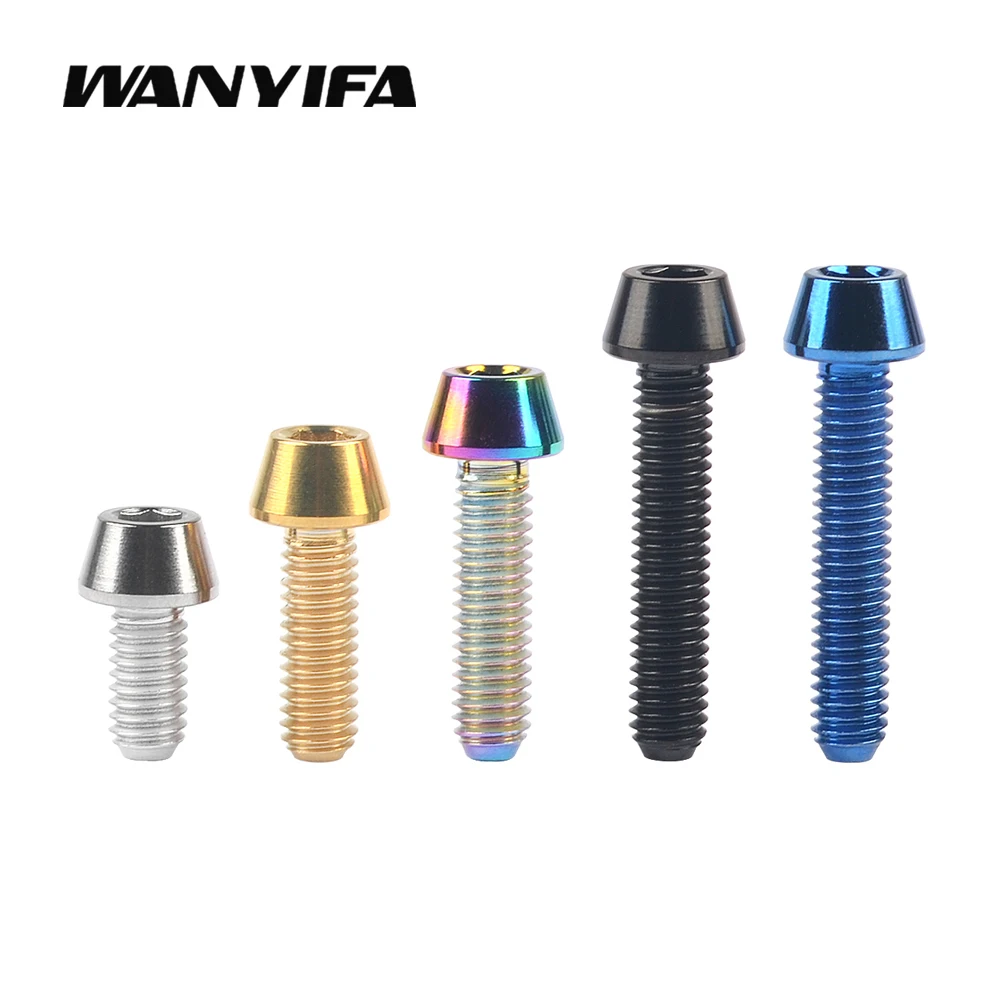 Wanyifa Titanium Bolt Allen Key Taper Head Screw M4 Thumb Shifter Rear/front Derailleur H/L Adjustment Bicycle Screws Accessorie