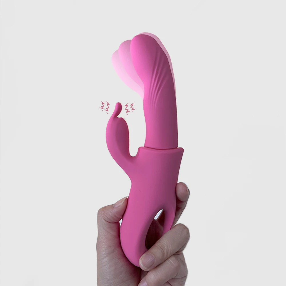 G-Spot Finger Stroking Rabbit Vibrator with Heating Function Pleasure Sex Toy for Women Penetration Clitorial Orgasm Toy  Toy