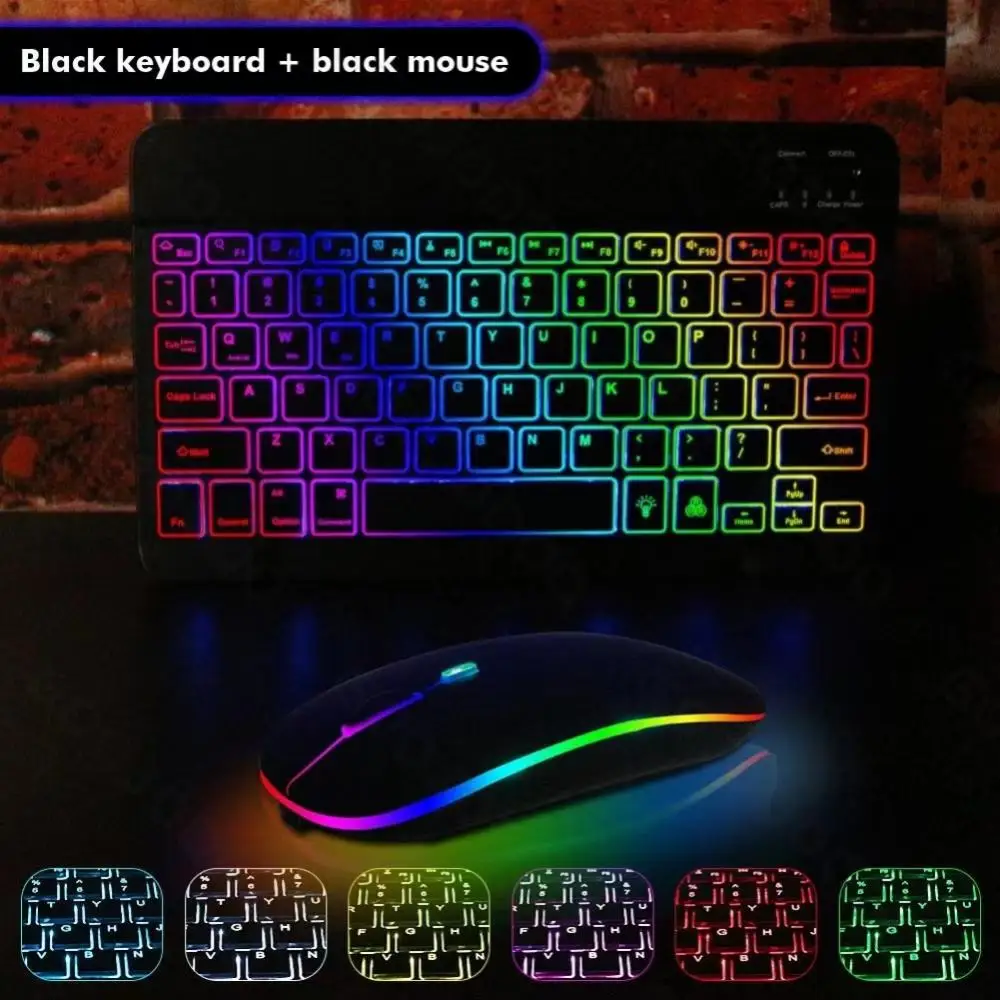 For Smartphone Tablet Laptop Backlit Keyboard Mouse Ultra-thin Wireless Keyboard Rgb Multi-device Compatibility Keyboard Mouse