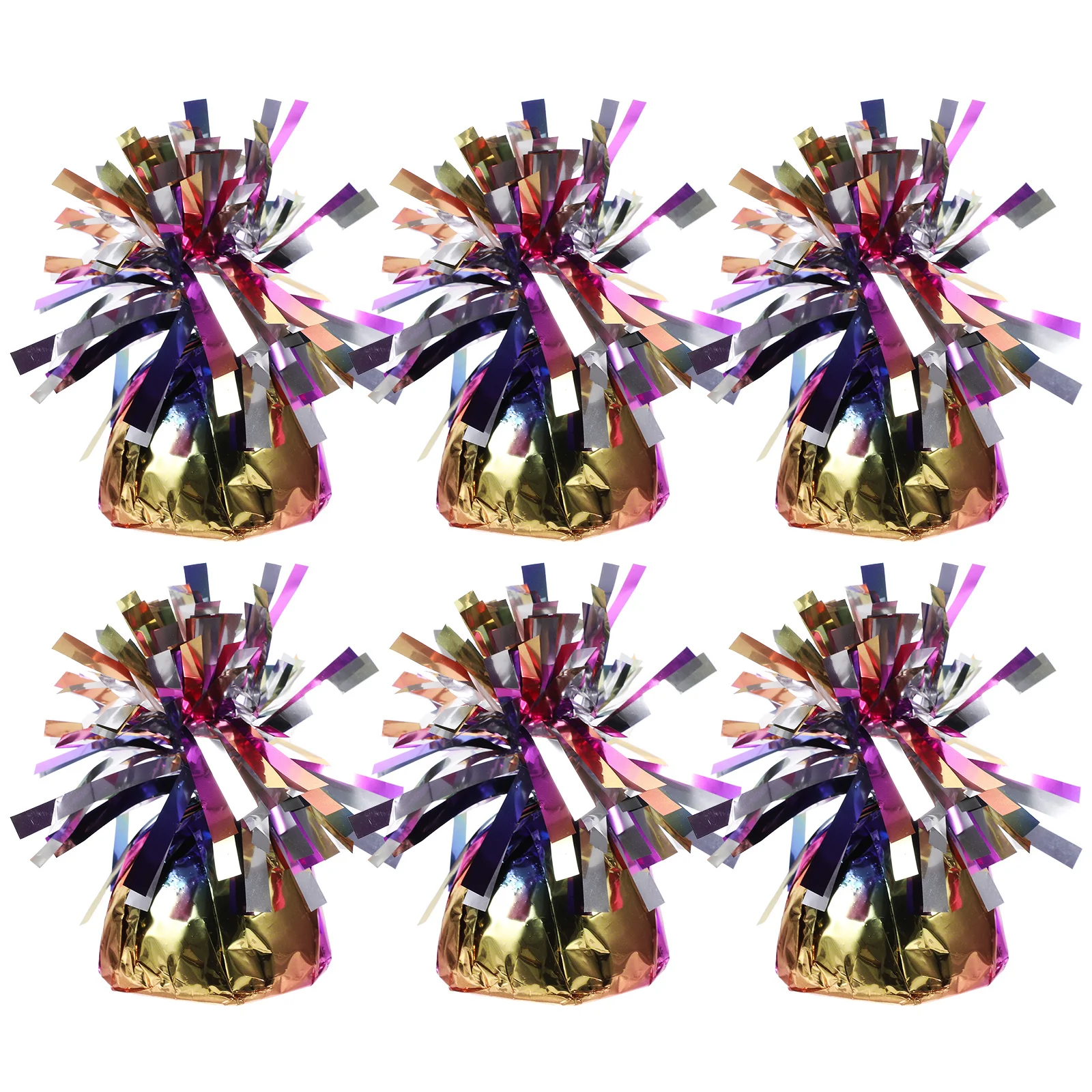 

6pcs Balloon Weights Aluminum Foil Gravity Blocks For Wedding Birthday Party Outdoor Decor Reusable Helium Balloon Holders Table